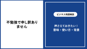 不勉強で申し訳ありませんと伝える意味や使い方を解説